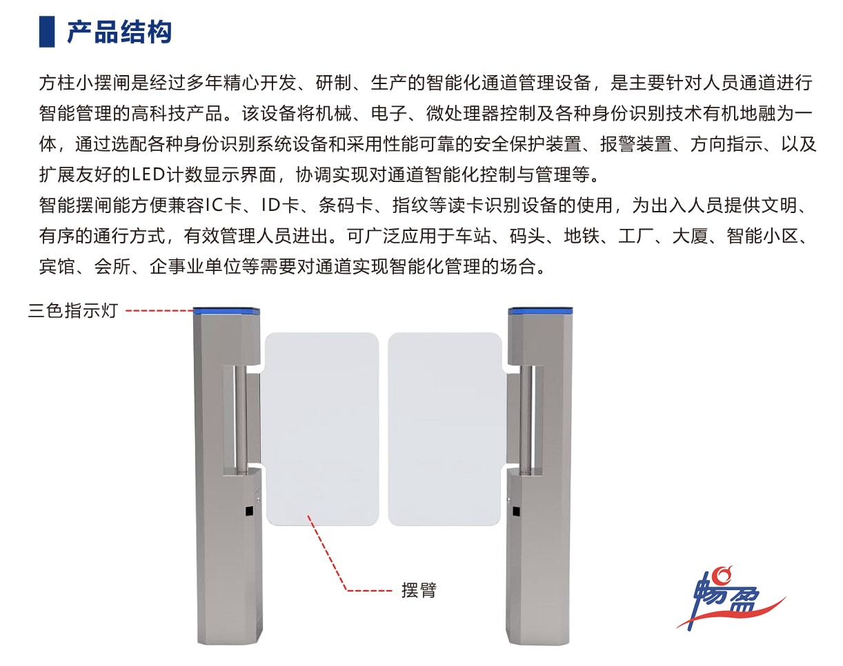 方形柱式摆闸